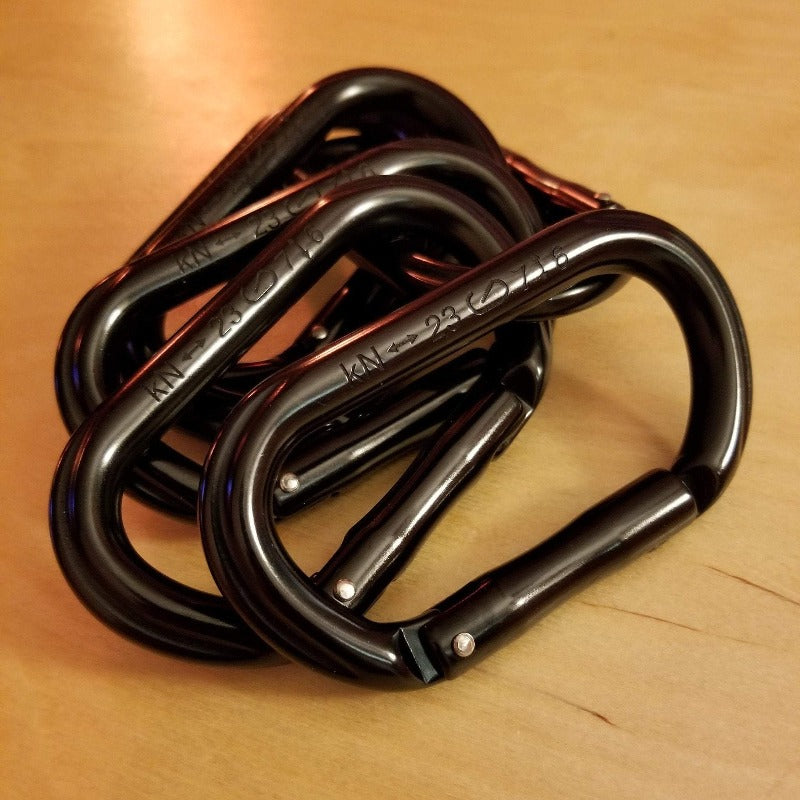 D-shaped carabiner set of 6