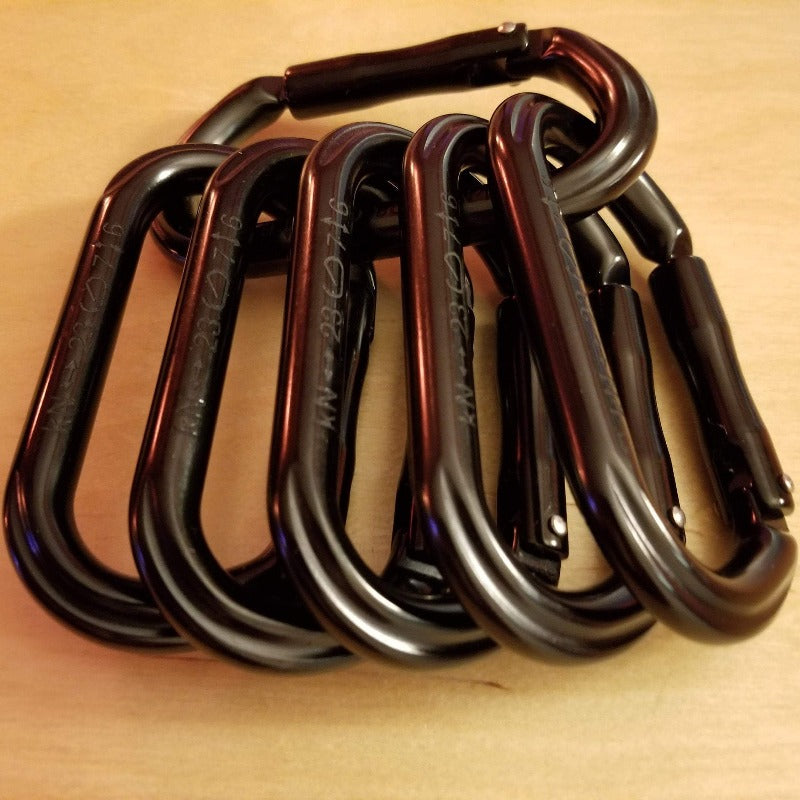 D-shaped carabiner set of 6